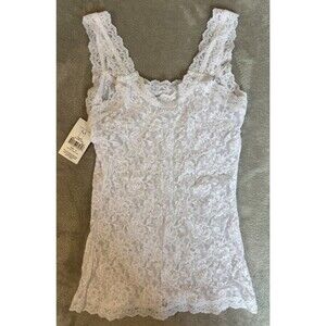 NWT Hanky Panky White Floral Lace  Sheer Stretch Camisole  Women’s Small